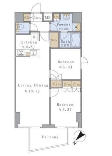 ブリリアイスト千駄ヶ谷 909 間取り図