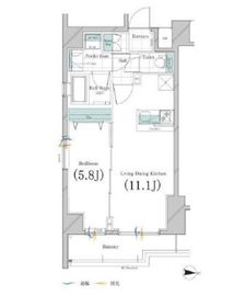 ガリシア錦糸町パークサイド 7階 間取り図