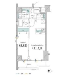 ガリシア錦糸町パークサイド 8階 間取り図