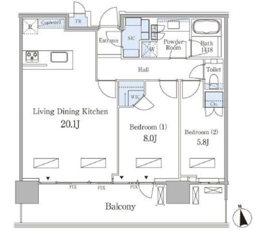 パークコート浜離宮ザ・タワー 35階 間取り図