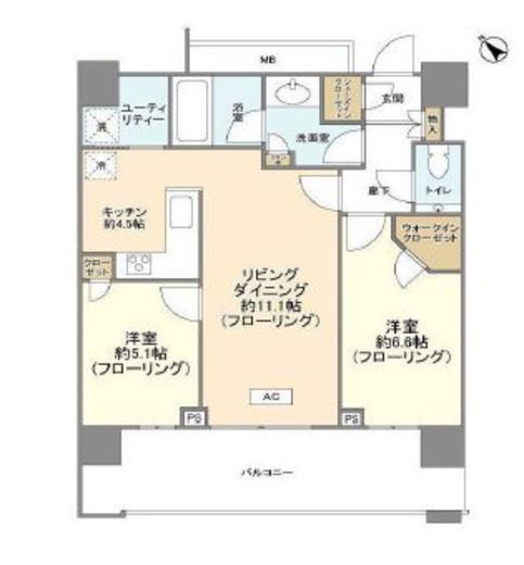 クロスエアタワー 27階 間取り図