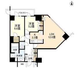 ルネッサンスタワー上野池之端 25階 間取り図