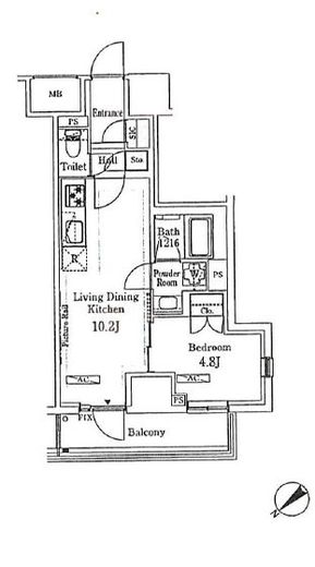 ルビア赤坂 508 間取り図