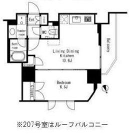 フレンシア文京関口 207 間取り図