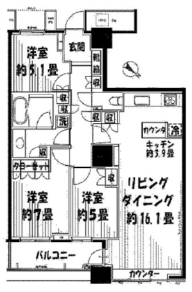 ザ・東京タワーズ シータワー 32階 間取り図