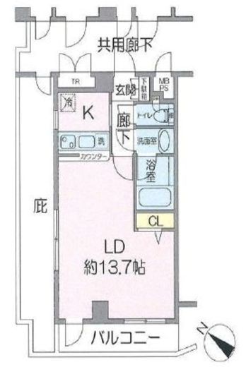 アクシア千駄ヶ谷 4階 間取り図