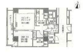 シティコート目黒 2-704 間取り図