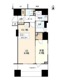 クオリア神南フラッツ 9階 間取り図