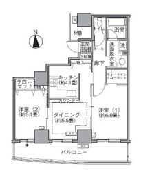 アクティ汐留 3109 間取り図