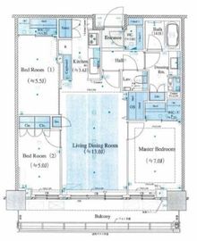 グローバルフロントタワー 8階 間取り図