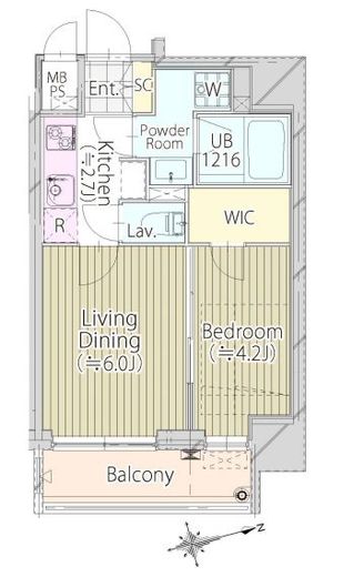 パークフロント新宿 702 間取り図