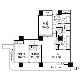 リバーポイントタワー 606 間取り図