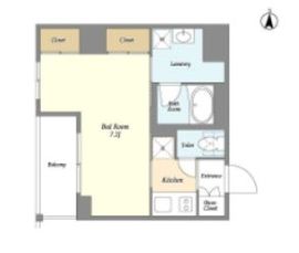 バウスフラッツ住吉 205 間取り図