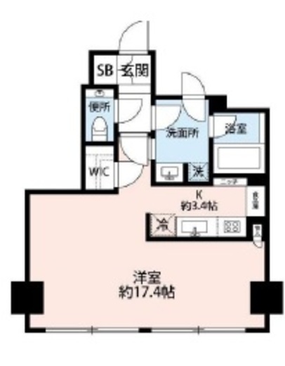 ラ・トゥール新宿グランド 13F1 間取り図