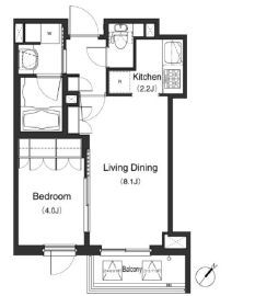 La Douceur巣鴨 (ラドゥセール巣鴨) 908 間取り図