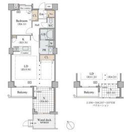 シャレール広尾 2-506 間取り図