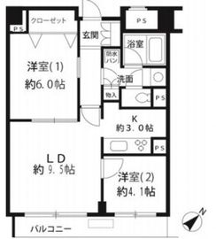 ルシマン月島 1106 間取り図