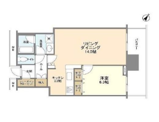 リガーレ日本橋人形町 20階 間取り図