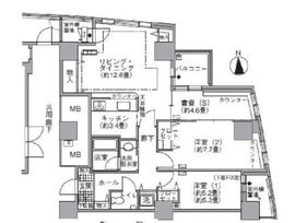 アクティ汐留 2215 間取り図