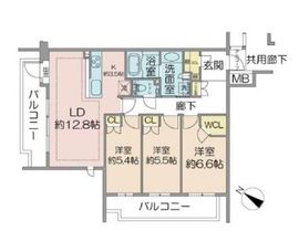 オーベル目黒 3階 間取り図