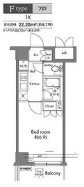 プラウドフラット早稲田 406 間取り図