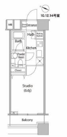 ファーストリアルタワー新宿 1010 間取り図