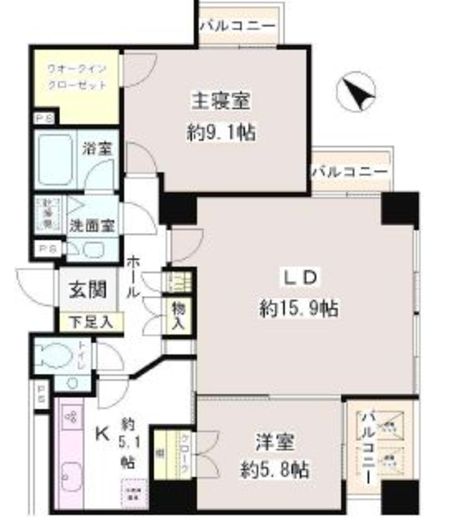 小石川パークタワー 3階 間取り図