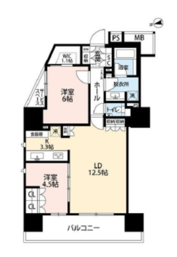 アルビン六本木レジデンス 3階 間取り図