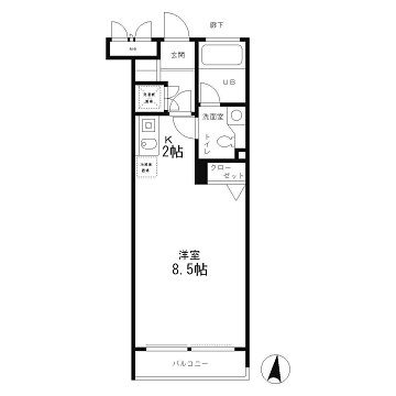 レジディア笹塚 407 間取り図