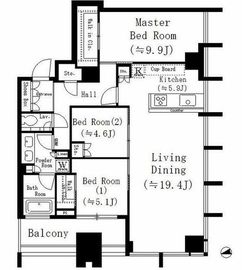 グランヴィスタ神田練塀町 1902 間取り図