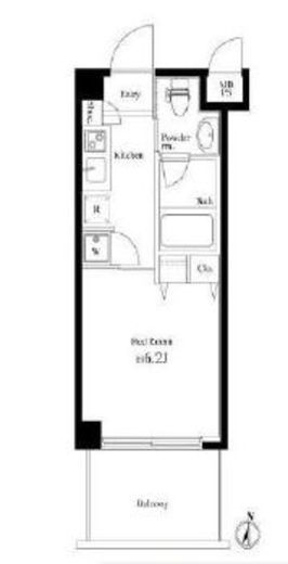 ラスパシオ三軒茶屋 202 間取り図