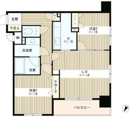 コンフィール日本橋アクアシティ 2階 間取り図