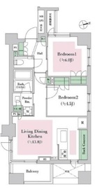 オープンレジデンシア代々木上原ヒルズ 2階 間取り図