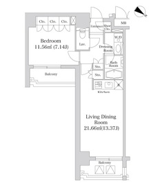 レジディア市ヶ谷2 701 間取り図