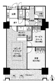 コスモポリス品川 6階 間取り図