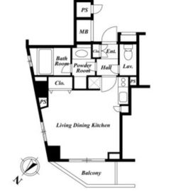 セントラルクリブ六本木 2-805 間取り図