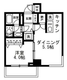 レジディア新宿イースト 501 間取り図