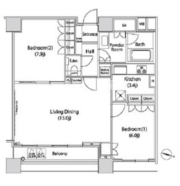 ファーストリアルタワー新宿 2702 間取り図