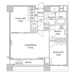 ファーストリアルタワー新宿 3102 間取り図