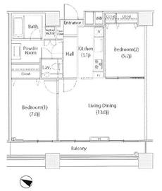 ファーストリアルタワー新宿 2905 間取り図