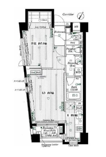 ネオマイム千駄ヶ谷 4階 間取り図