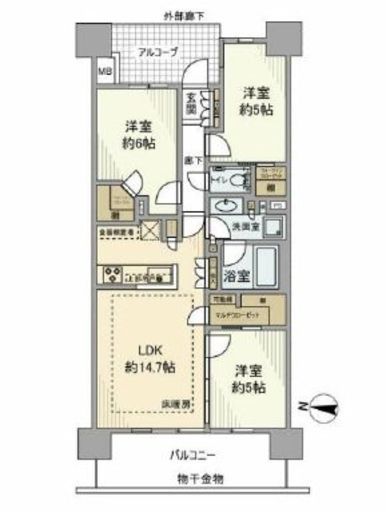 イーストゲートスクエア 13階 間取り図