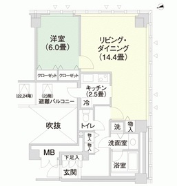 アクロスシティ中野坂上ハイツ 2209 間取り図