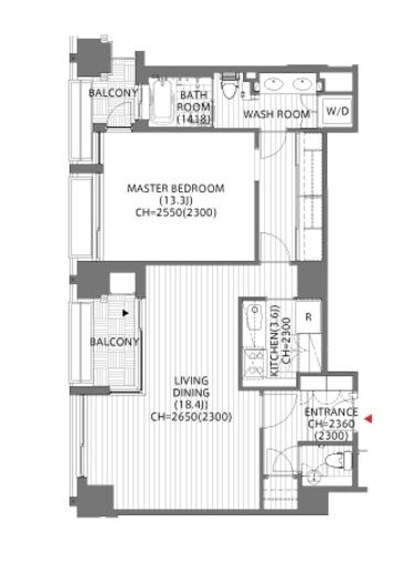 アークフォレストテラス 306 間取り図