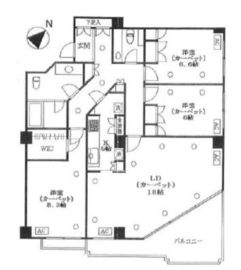 テラス広尾 3階 間取り図