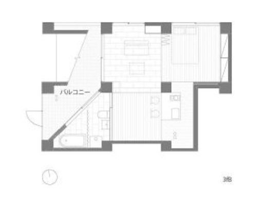 三組坂flat 3FB 間取り図