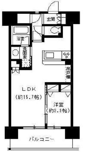 パークキューブ東品川 412 間取り図