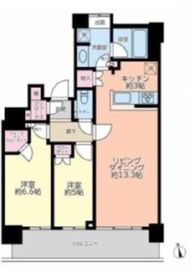 勝どきビュータワー 44階 間取り図