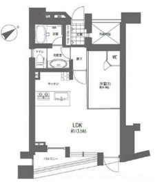 小田急コアロード広尾 8階 間取り図