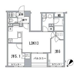 ウィルローズ築地 13階 間取り図